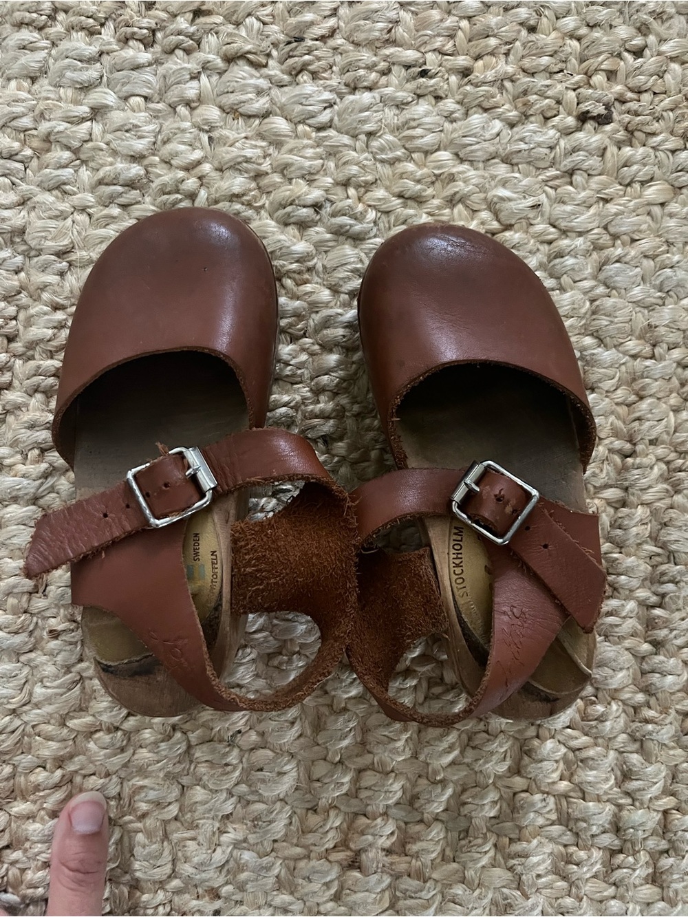 Lotta From Stockholm Brown Leather Kids Mary Jane Sandals
